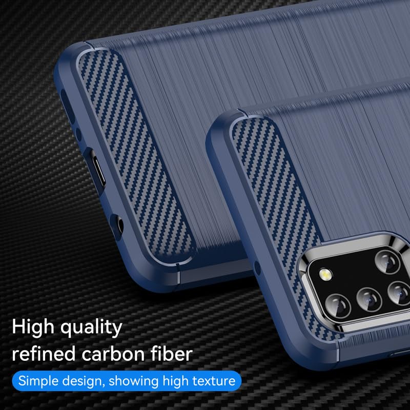 Image of Hybrid Carbon Fiber Back Case for Samsung Galaxy A31 (Blue)