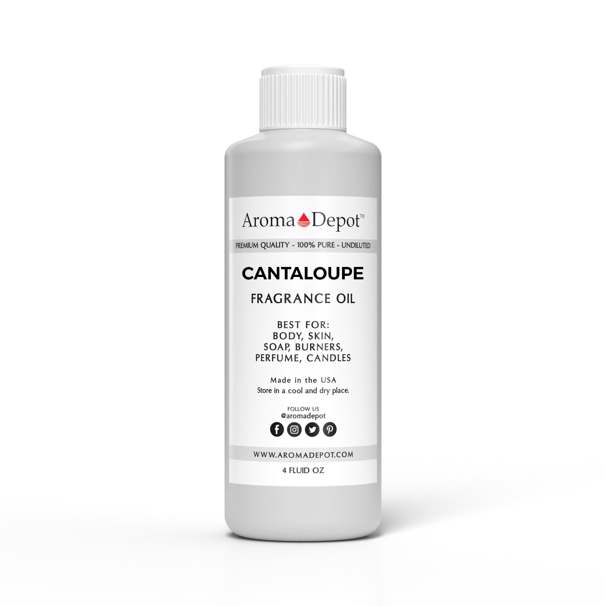 Aroma Depot Cantaloupe 4oz Fragrance Oil I Perfume I Skin Oil I Scented Oil. DIY Projects Such as Candles, Bath Bombs, Body Butters, Creams &amp; Lotions. Few Drops in The Diffuser, Burners, or Warmers.