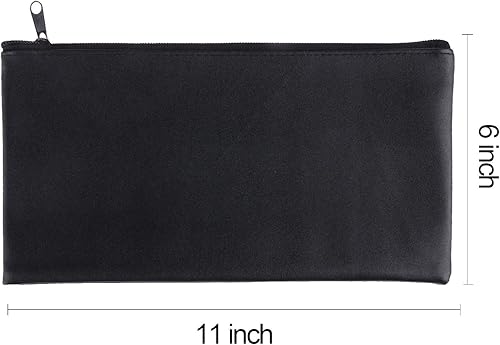 Miniatura 6 de Bolsas de banco con cremallera, paquete de 4 bolsas de dinero de piel sintética para efectivo y monedas con cremallera (mixto)