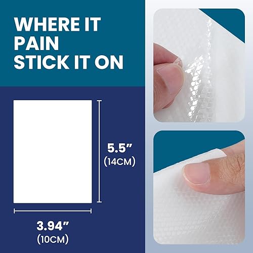 Miniatura 9 de Sumifun Parches de alivio del dolor de lidocaína al 4%, 30 unidades de parches de gel anestésico de máxima fuerza para espalda, rodilla, cuello,