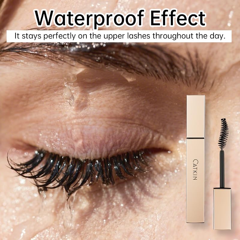 CATKIN Lash Lengthening Mascara, Volumizing & Lengthening, Very Black, Clump-Free, Long Lasting Waterproof Formula for Dramatic Long Lashes 7.5g - Image 4