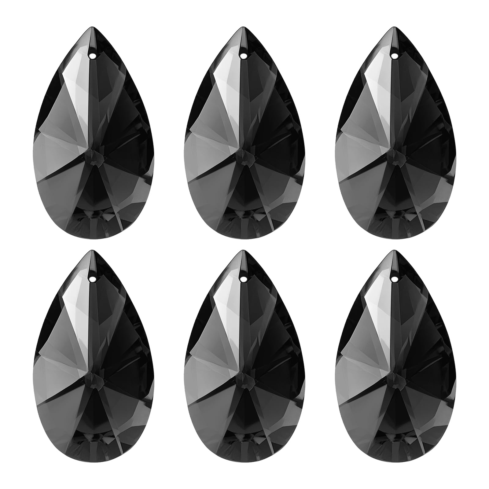 Perles en cristal K9 goutte d'eau 38mm noires pour customiser suspension cristal et abat-jour