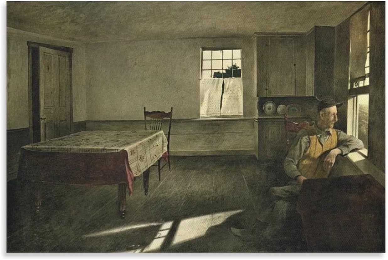 Orjdjz Wxkbl Famous Andrew Wyeth Poster The Room By Landscape Canvas Wall Art Andrew Wyeth Prints and Painting for Home Decor Picture 40x65cm Frameless