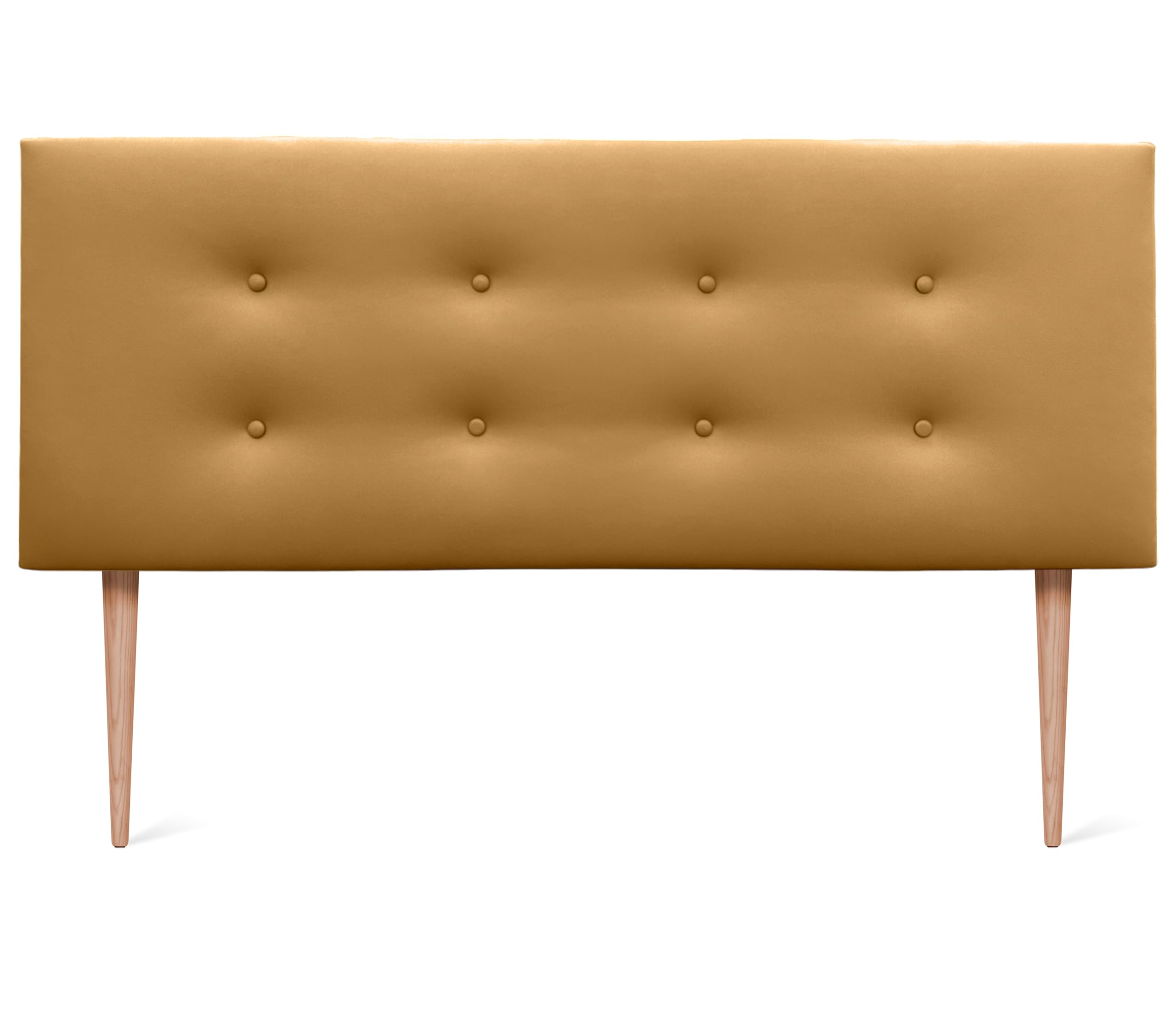DHOME Testiera in Similpelle o Tessuto AQUALINE Pro con 2 file di Bottoni e Gambe Testiera Imbottita per Letto di Lusso (Similpelle Dorato, 160x105cm (Letti 150/160))