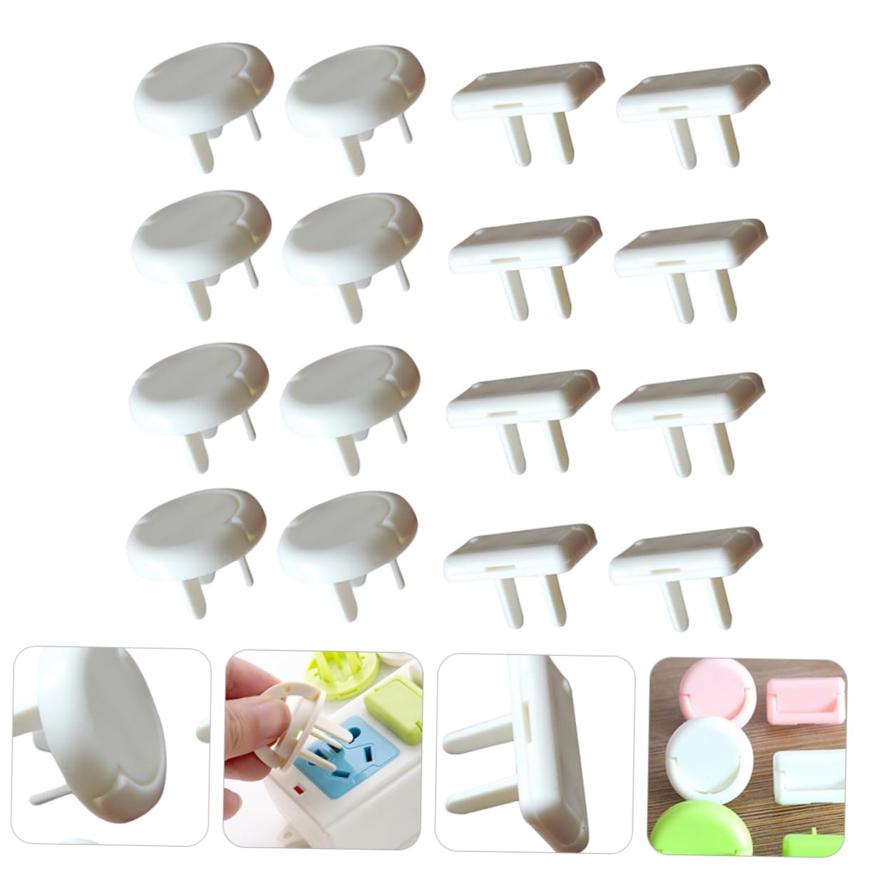 Tapas para Enchufes Eléctricos de Abs Color Claro 60 Piezas Seguridad