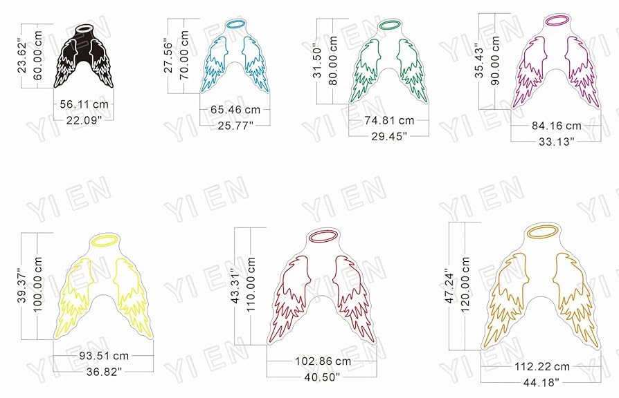 Amazon.co.jp: FINOTI 巨大な天使の羽 LED ネオンライトサイン