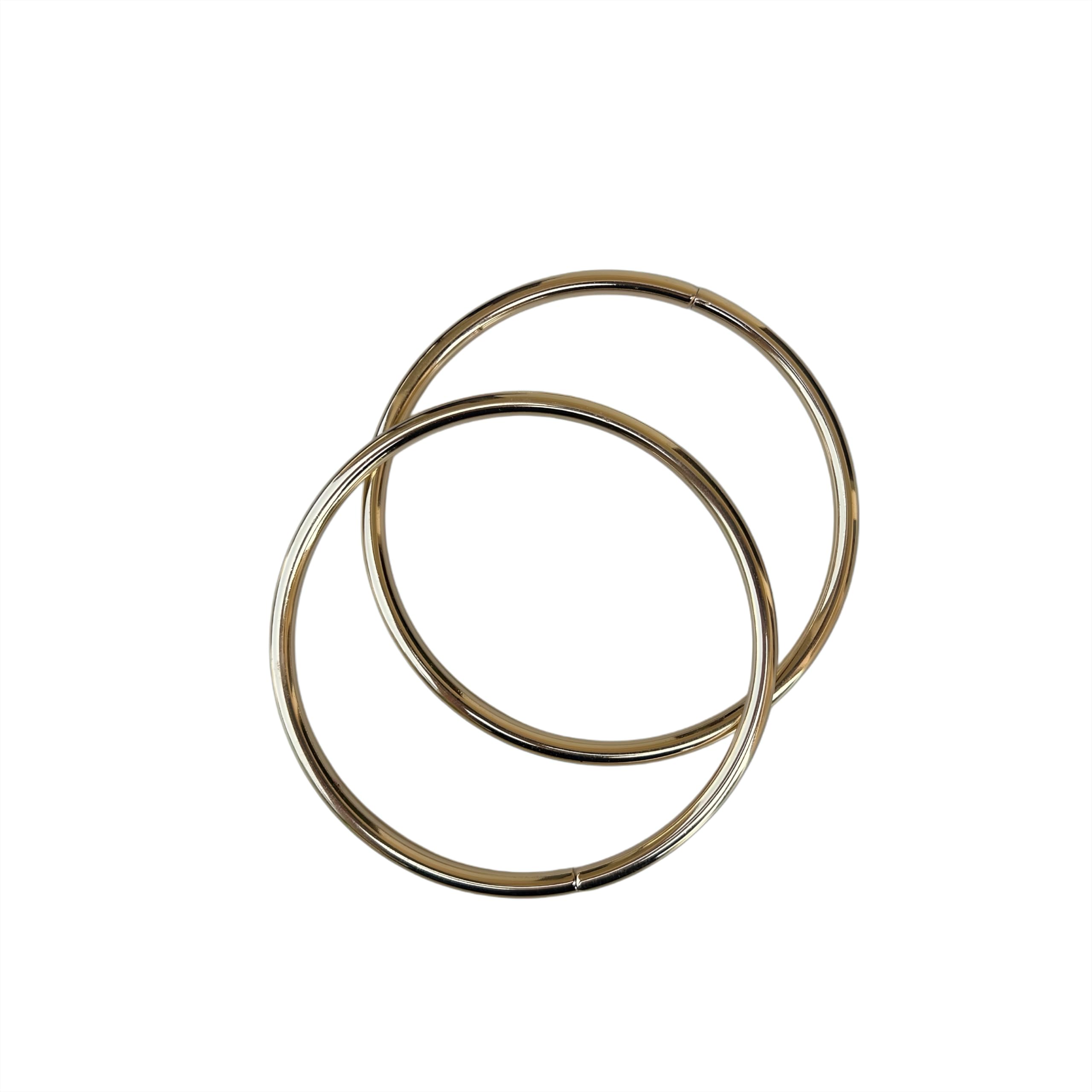 Golden Polished Round Metal Handles for Bags – 2 pc Round Shaped Handles for DIY Purses, Crochet, Macramé, and Handmade Projects