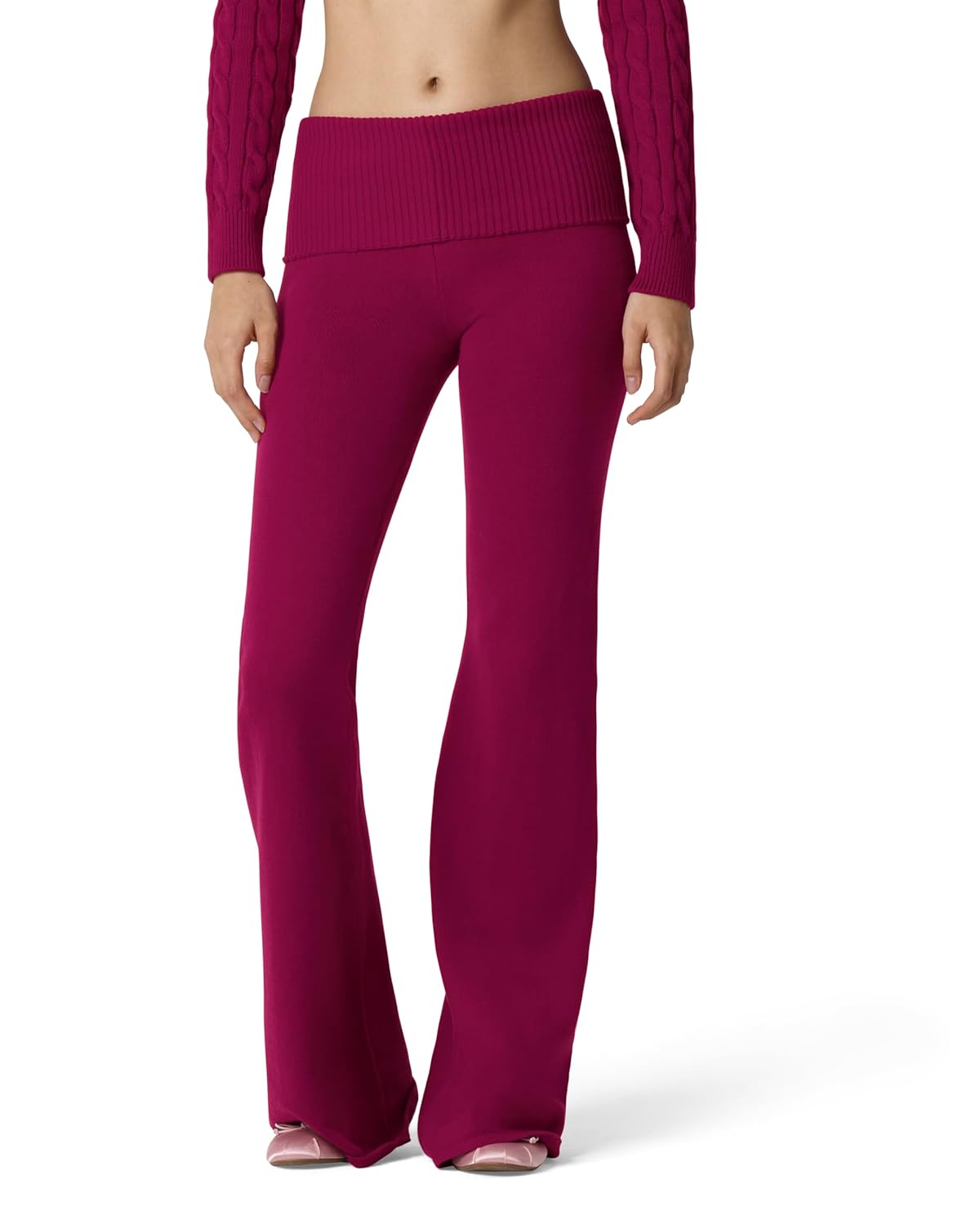 Florence by Mills Womens Barre Collection Foldover Wide Leg Pant