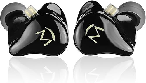 Miniatura 2 de SHANLING Auriculares intrauditivos Music1, controlador dinámico de 0.354 in, auriculares IEM con controles de micrófono y reproducción, auriculares