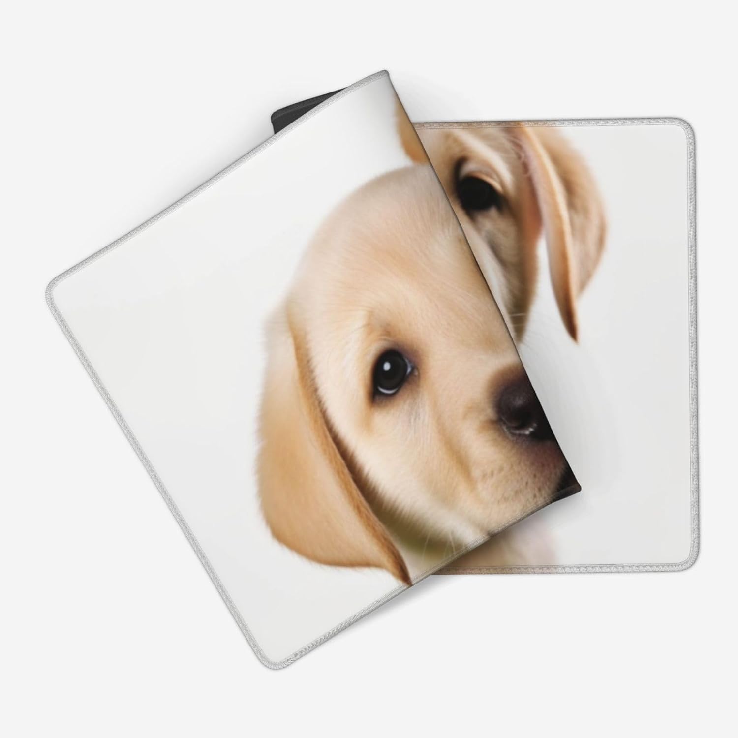 大型ゲーミングマウスパッド ノンスリップラバーベース 面白いラブラドール子犬 犬 マウスマット 端にステッチ入り 35.5インチ x