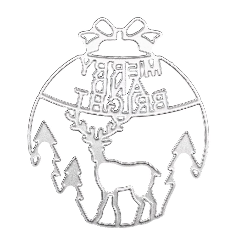 fexxkg Delicate Christmas Die Template Irregular Shape Embossing Script Dies Stencil Box Ornaments