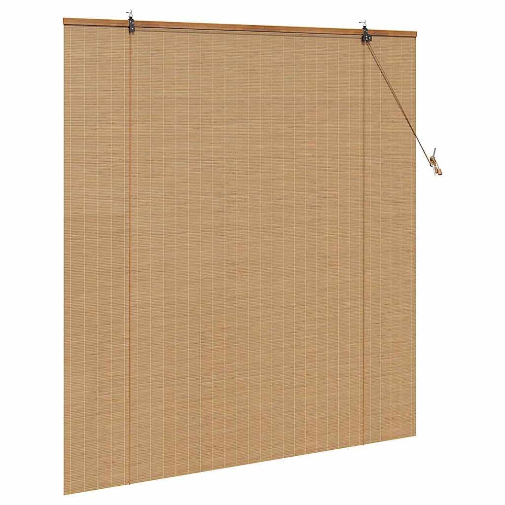 Roleta brązowa bambusowa 150 x 160 cm, przepuszczająca światło i odporna na promieniowanie UV, żaluzja, ochrona przed spojrzeniami, do sypialni, salonu, łatwy montaż, naturalny wygląd plisy