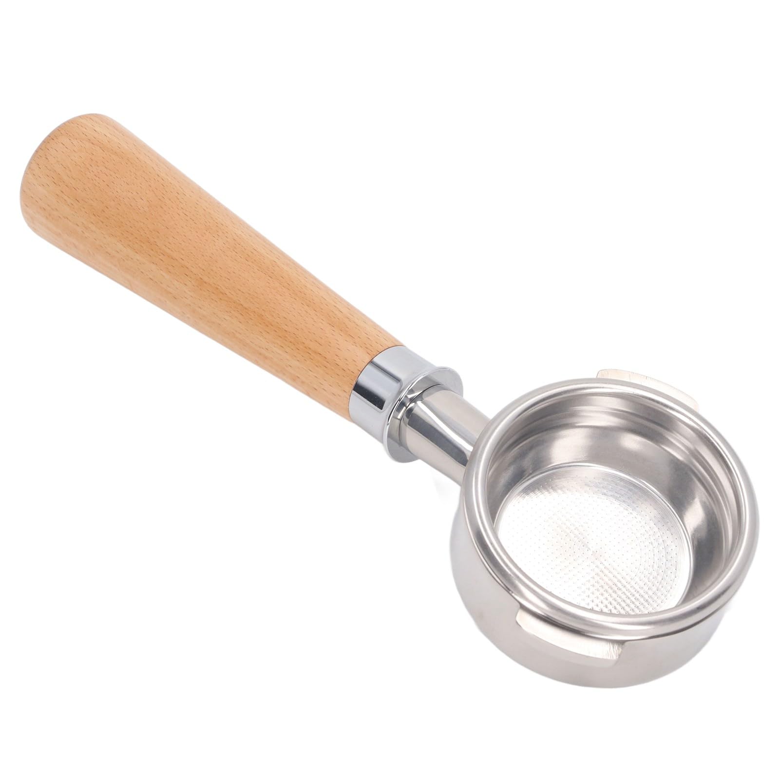 Portafiltro de café, portafiltro de 3 orejas con cesta de filtro de 58 mm for cafetera Nuova, mango de portafiltro de 58 mm, portafiltro sin fondo desmontable de acero inoxidable (un palo de rosa negr
