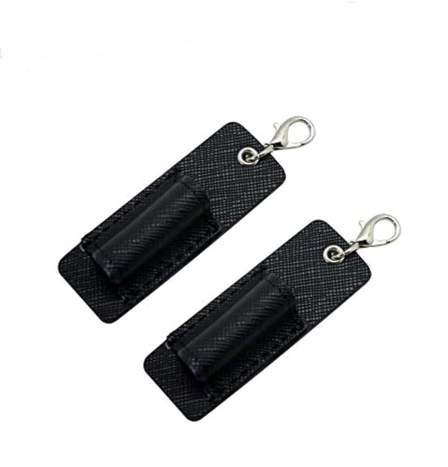 Genuine Leather Pen Holder, 2 Pack Boshiho Pen Pencil Holdesr for Badge Holder or Neck Lanyard Black