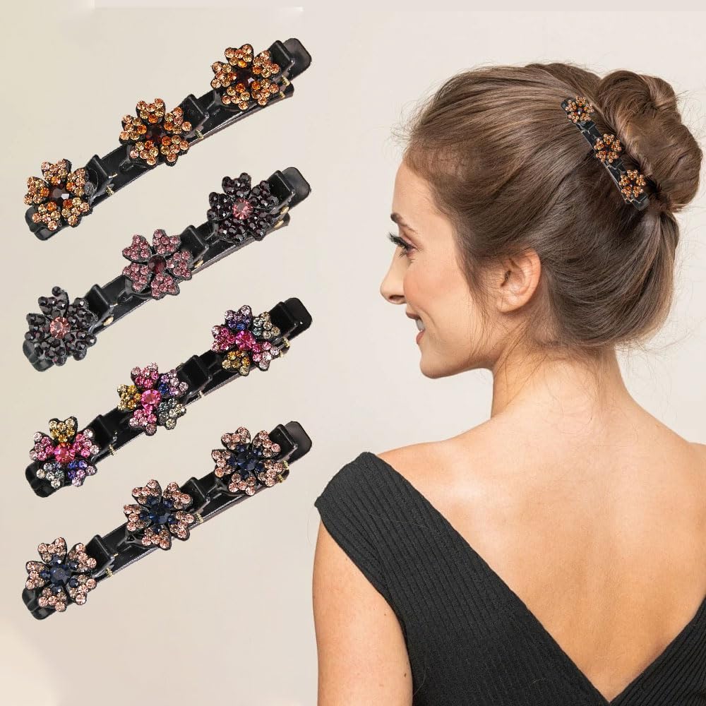 Fermaglio per capelli da donna, nuovo cristallo scintillante, stile becco d'anatra, adatto per lavoro, feste e stile alla moda di tutti i giorni. (10)