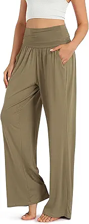 ODODOS Women's Wide Leg Palazzo Lounge Pants with Pockets