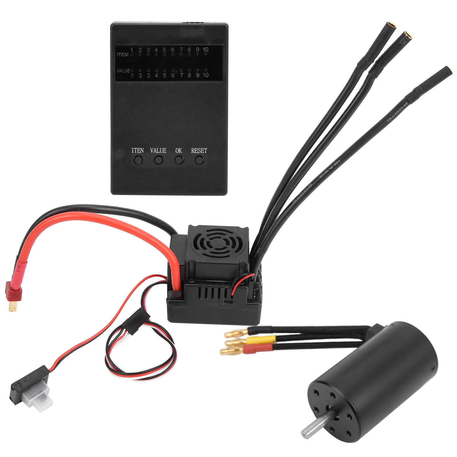 3660 3300KV Motore Brushless Durevole 80A ESC Set Combo Scheda Programmatore per Parti di Automobili RC 1/8 1/10