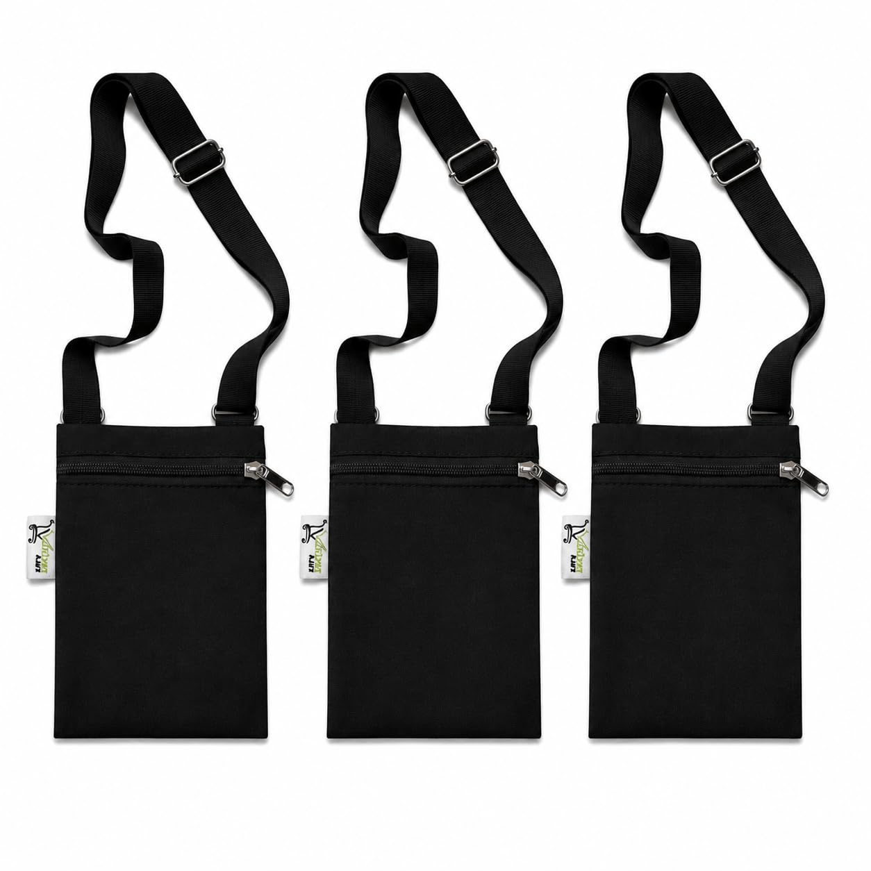 Canvas Mobile Pouch with Zip Closure – Black (Pack of 3) | Crossbody Phone Bags for Travel, Office, DIY Painting, Artists & Daily Use-image-14