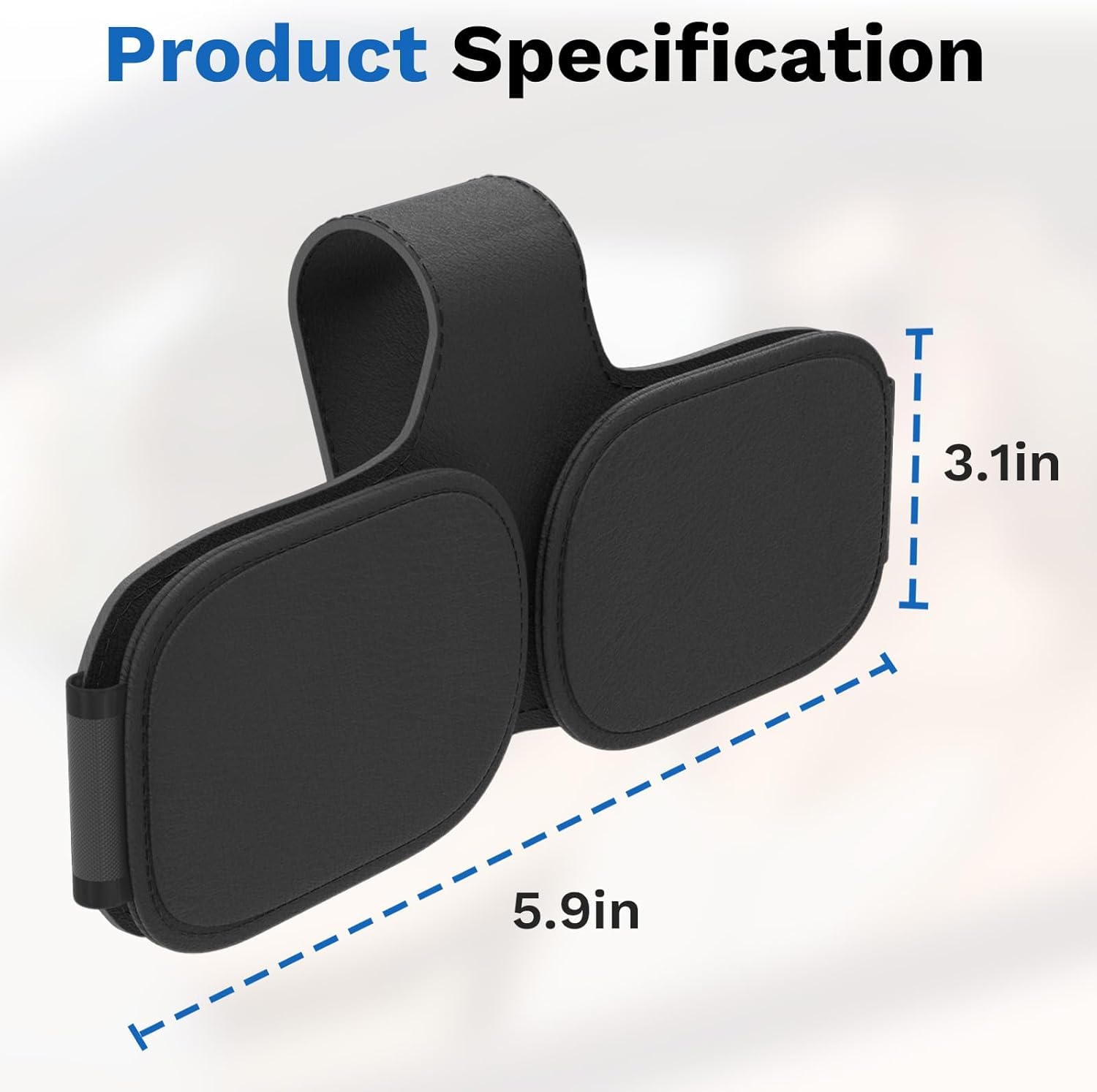 Soporte de Lentes para Auto para Aguar I-Pace 2018 2019 2020 2021 2022 2023, Clip Magnético Doble Visera Organizador Gafas de Sol Estuche Piel Premium Negro
