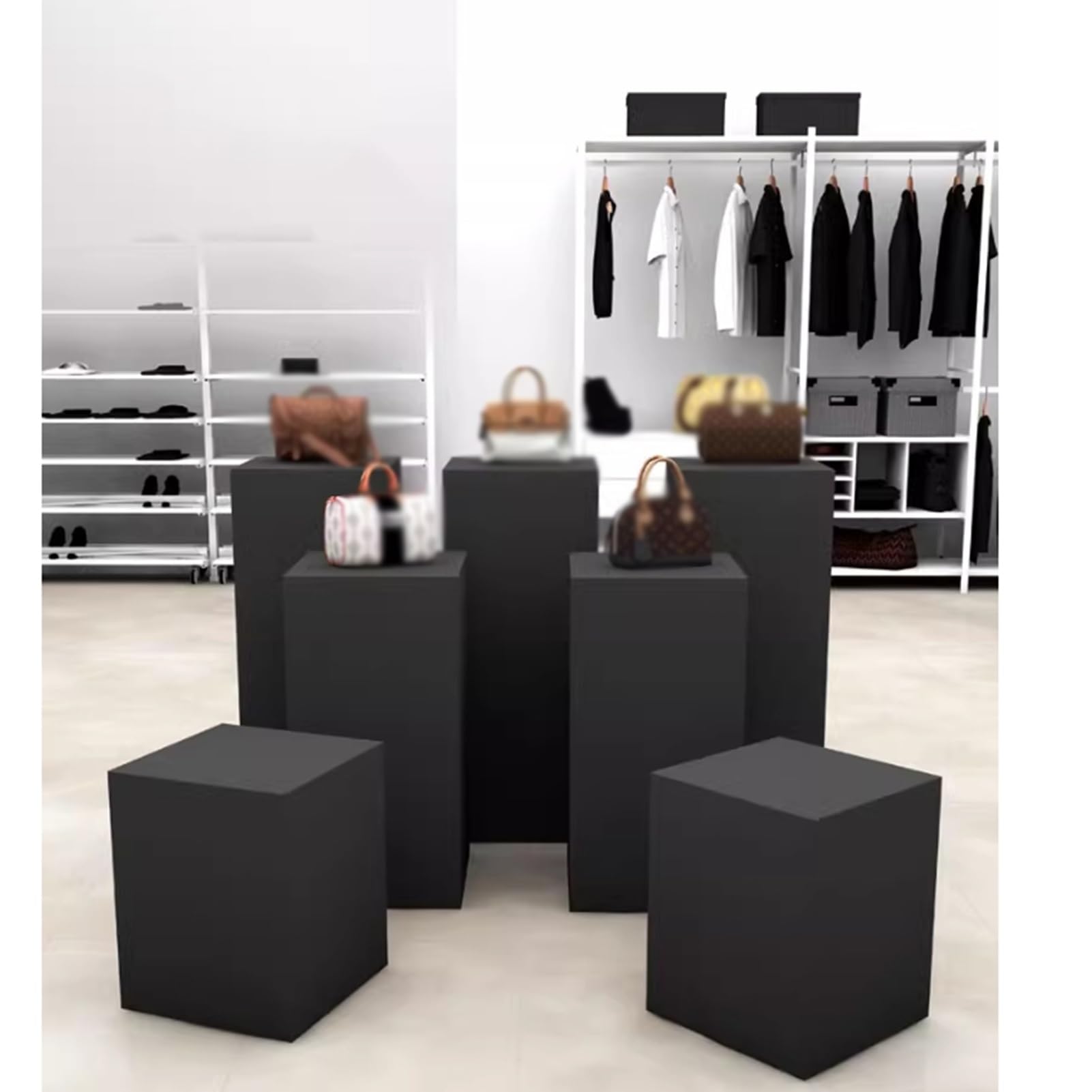 Cubo in legno con piedistallo per vetrine di negozi da sposa, ideale per casa, mostre commerciali, negozi di abbigliamento, modelli e spogliatoi, 30 x 30 x 80 cm