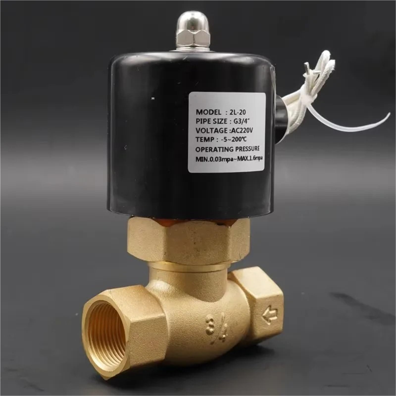 Wysokotemperaturowy zawór elektromagnetyczny DC 24 V AC 220 V, 1/2" 3/4" 1", normalnie zamknięty, do cieczy parowej lub gazu | Zawór magnetyczny (1/2", DC 24 V)