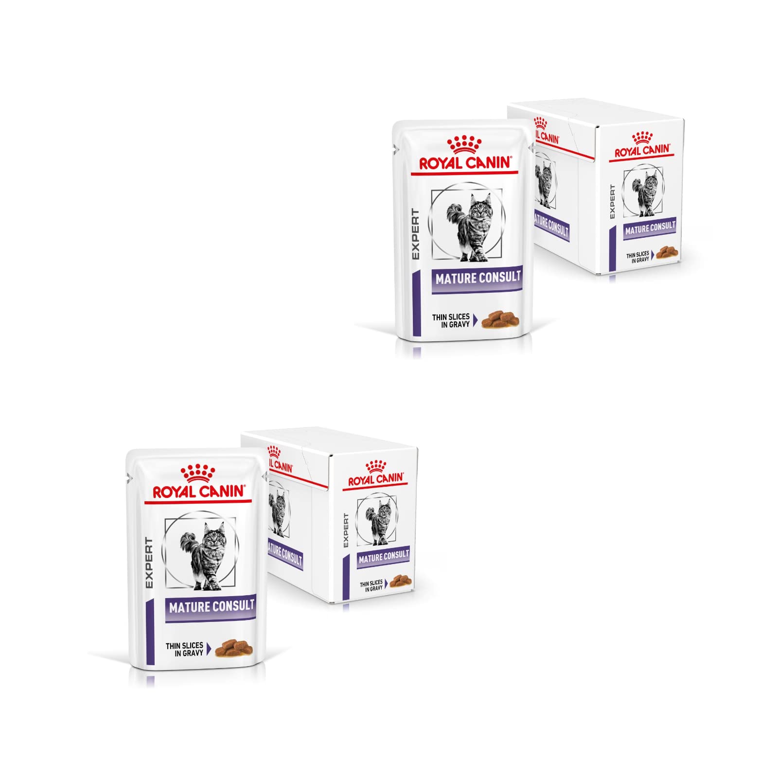 Royal Canin Mature Consult Feline | Doppelpack | 2 x 12 x 85g | In Soße | Alleinfuttermittel für Katzen | Für Katzen im höheren Alter zur optimalen Versorgung | Im Frischebeutel