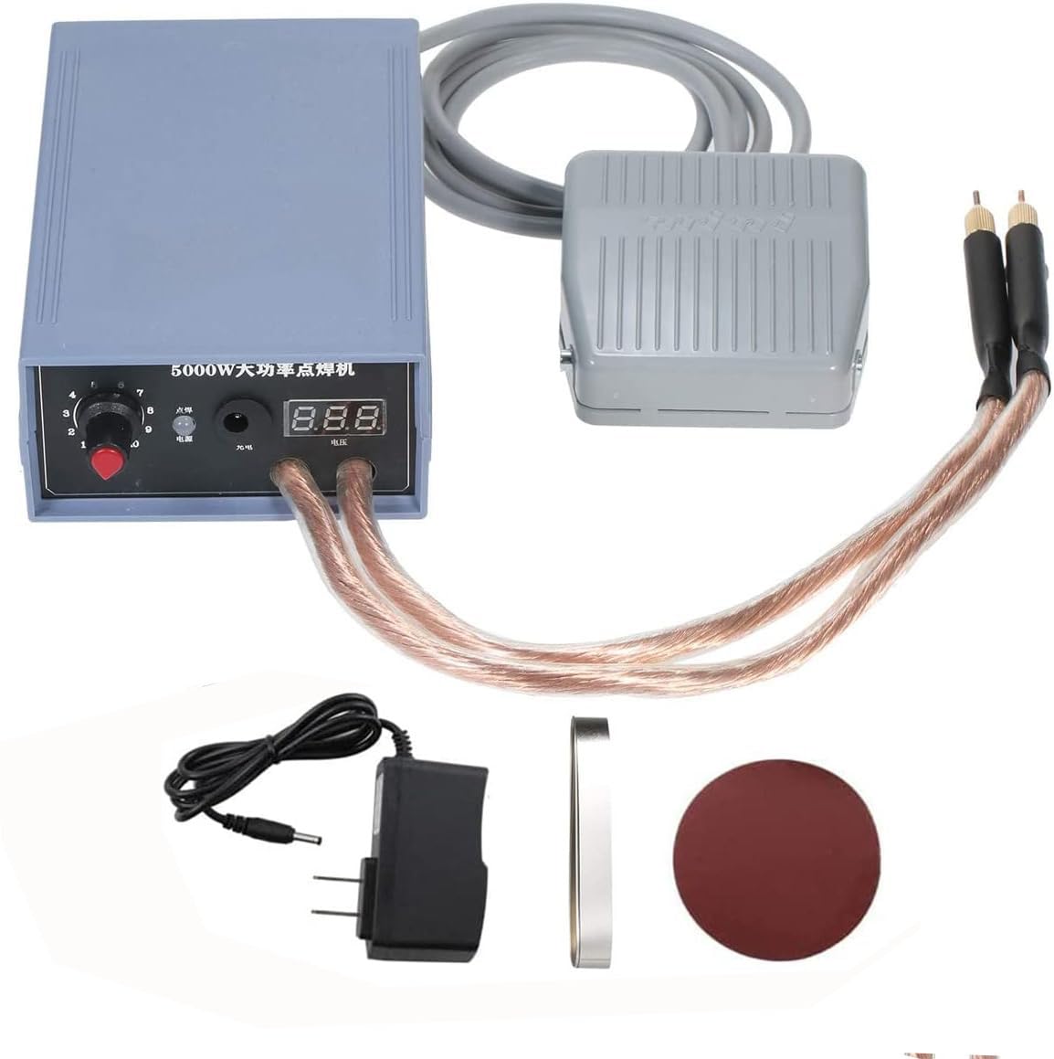 EODSAD Handheld Spot Welder 5000W, Foot Pedal Mini Battery Spot Welder 10 Gear Output Power Adjust 0-800A, High Power Portable Spot Welding Machine for 18650 Battery/ 0.1mm-0.2mm Nickel Sheet
