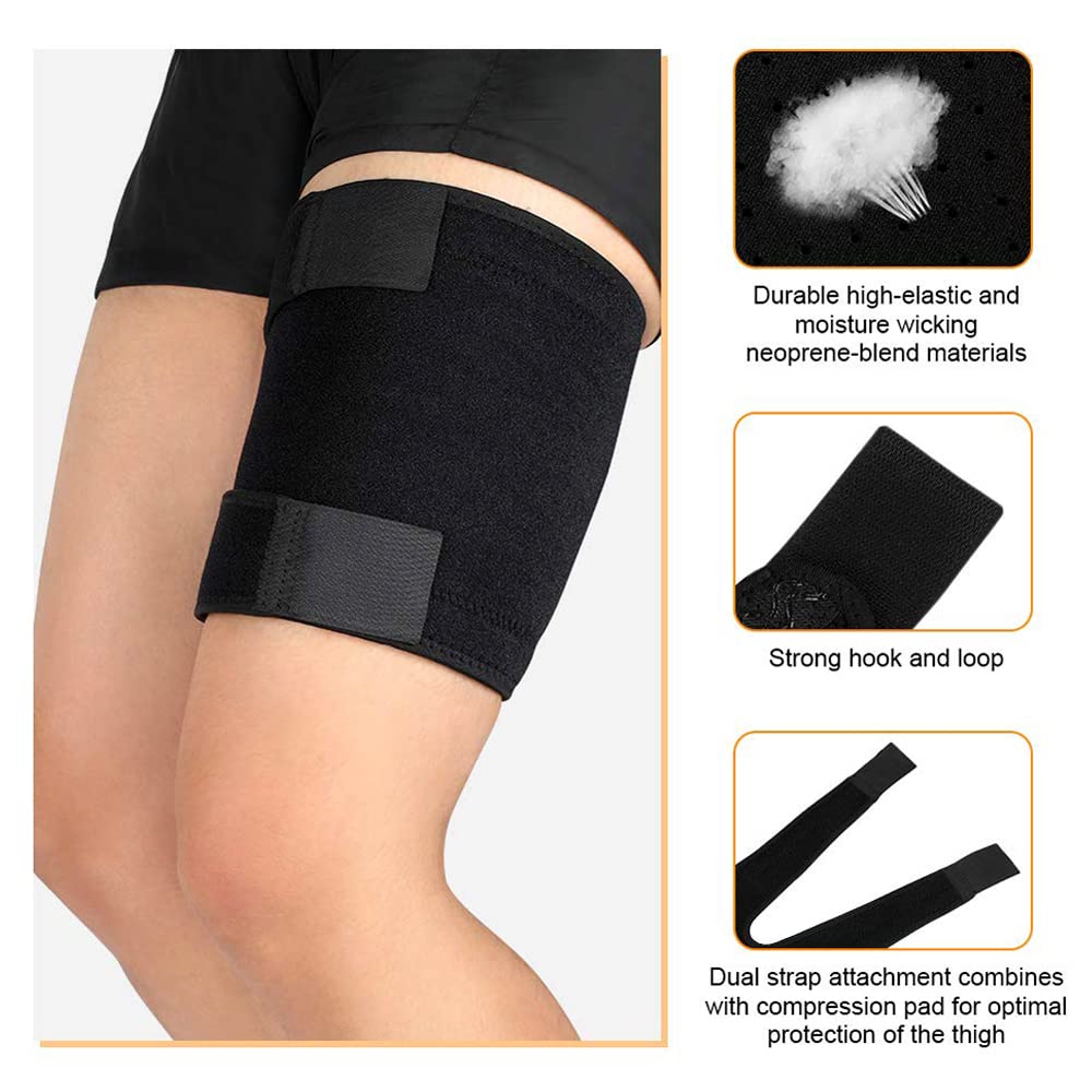 2Pcs Bracetop Muslo Brace Soporte Envoltura De Isquiotibiales Compresión Trimmer De Manga para Esguinces Musculares Estrivistas De Isquiotibiales,L