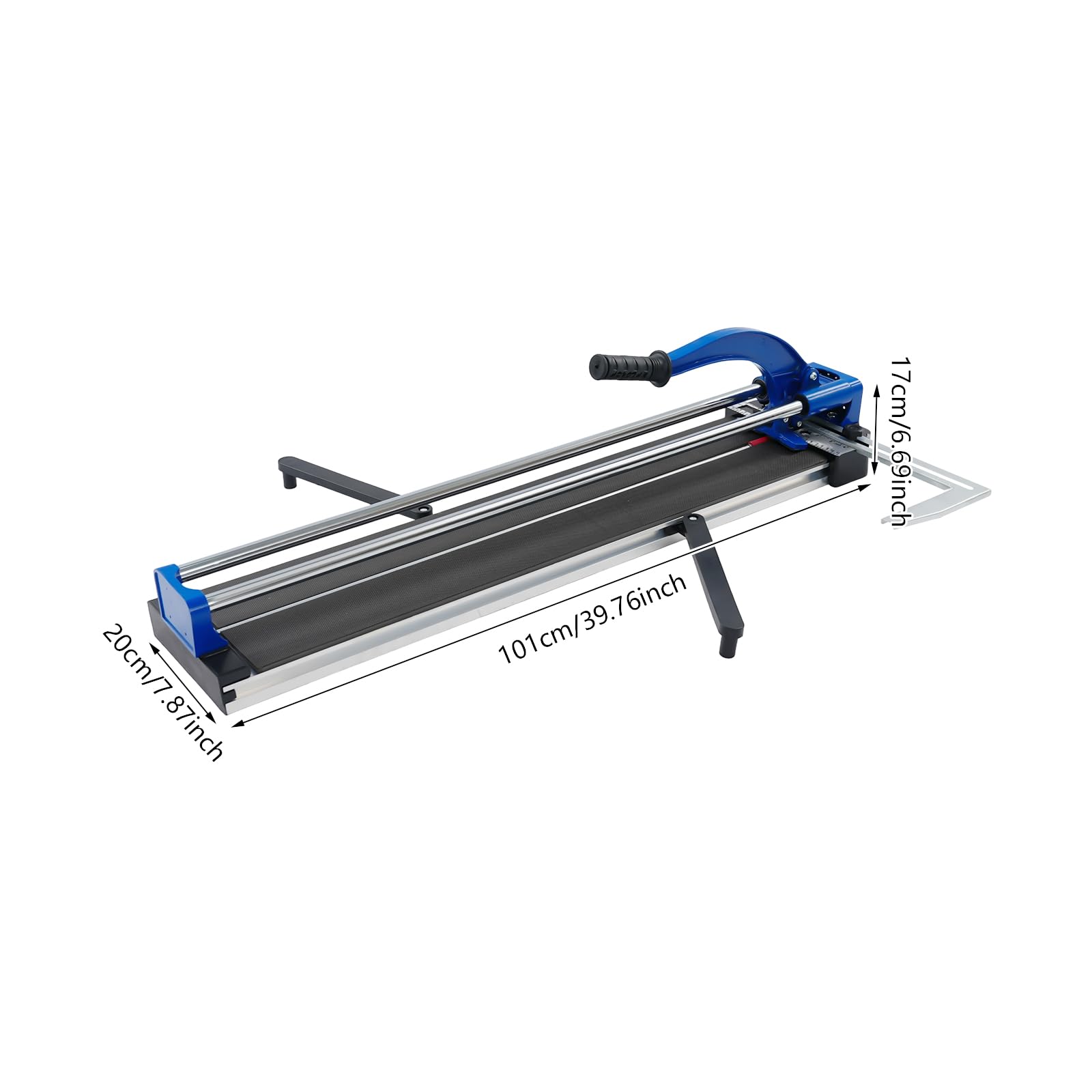 Cortador manual de azulejos de 80 cm, soportes de doble riel con rueda de corte de tungsteno y guía de precisión por infrarrojos, para azulejos de hasta 15 mm/31", incluye soportes de equilibrio y