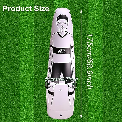 1,75 m Aufblasbare Spielpuppe für Fußballtraining, aufblasbarer Fußball, Boxsack für Fußballtraining, Torwarttraining