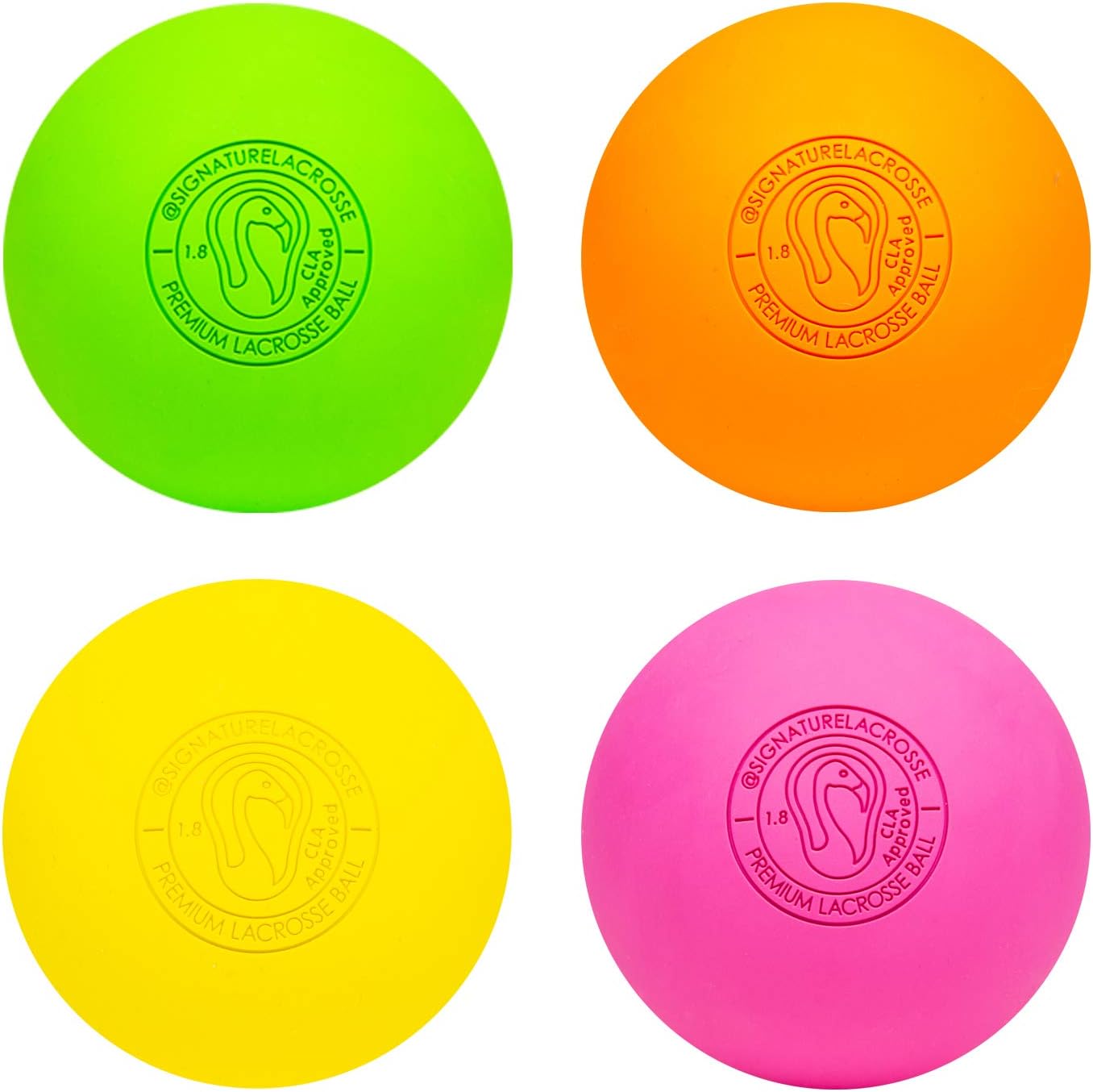 Signature Lacrosse Ball Set - Packs of 2, 4, 8, 12, and 120 - No Chemical Smell Massage Balls, Myofascial Release Tools, Back Roller, Muscle Knot Remover