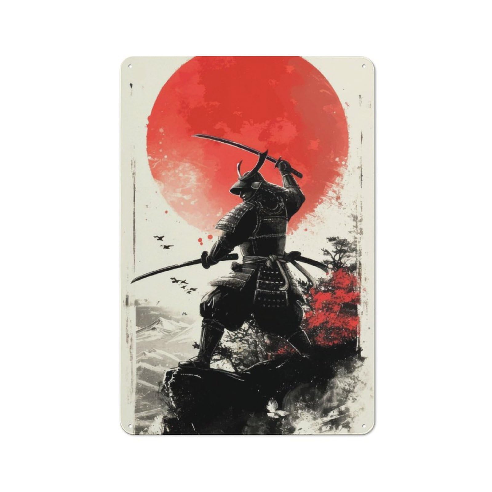 Junmoney Shogun Metal Wall Sign 30X20cm, Rustic Decor For Hallway Wall, For Metal Sign Collectors, For Garage And Workshop Walls