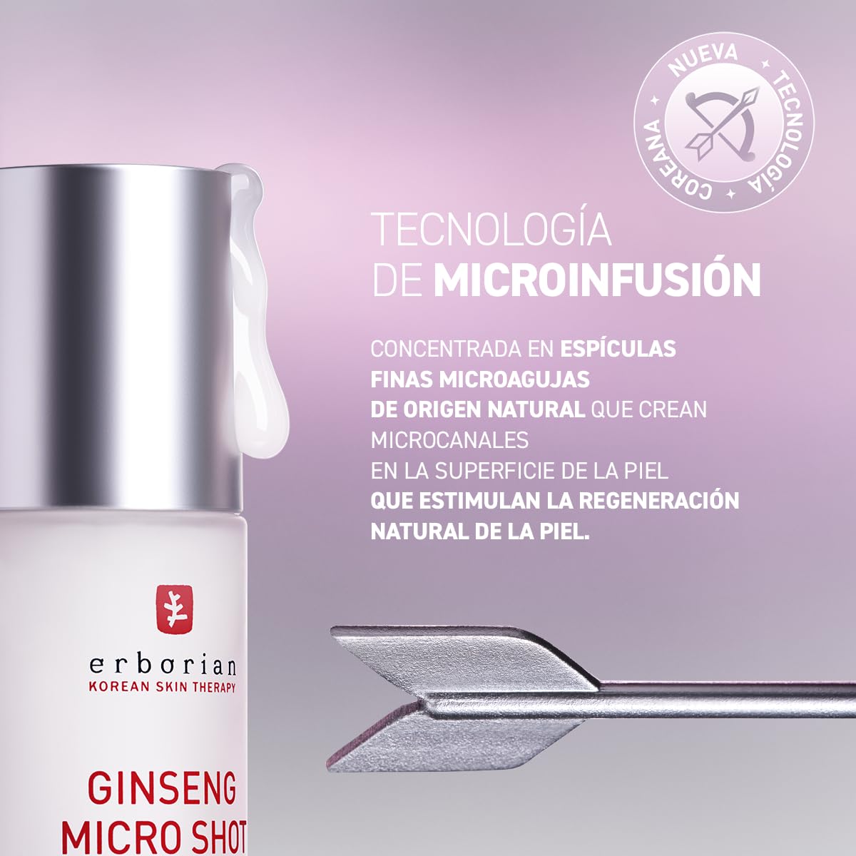 Erborian - Ginseng Micro Shot - Sérum Facial Intensivo Inspirado en Micro-Needling - Con Ginseng y Colágeno para Arrugas y Poros Refinados - Cuidado Coreano