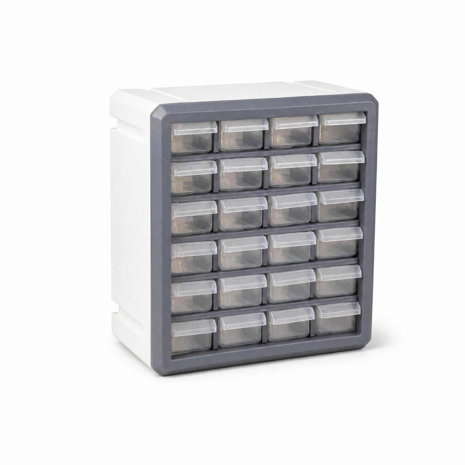 Ahorra Espacio Rectangular Organizador, Blanco, Caja De Almacenamiento De Escritorio Con 24 Cajones