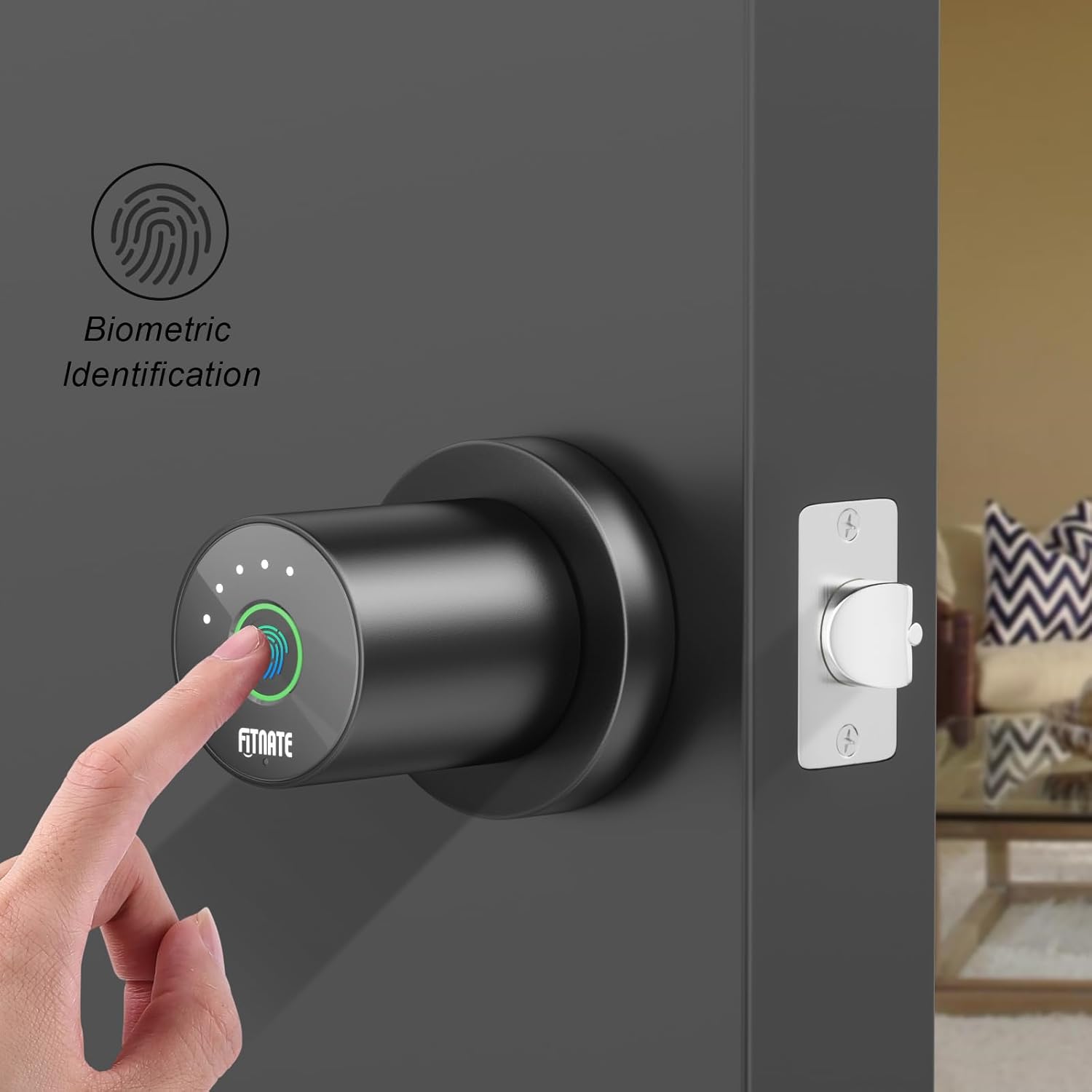 Biometric identification on FITNATE Smart Door Knob