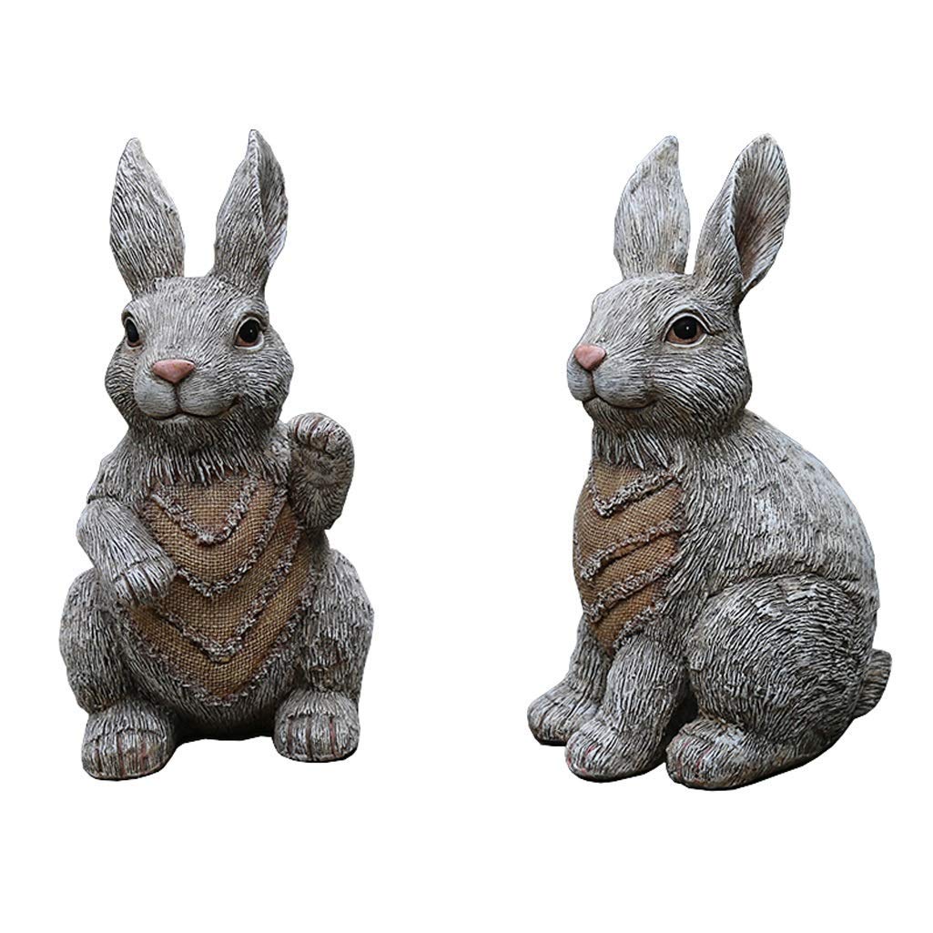 HAOLI Outdoor Statues Ornaments Cute Rabbit Statue Decoration, Garden Balcony Courtyard Decoration Statue, Simulation Animal