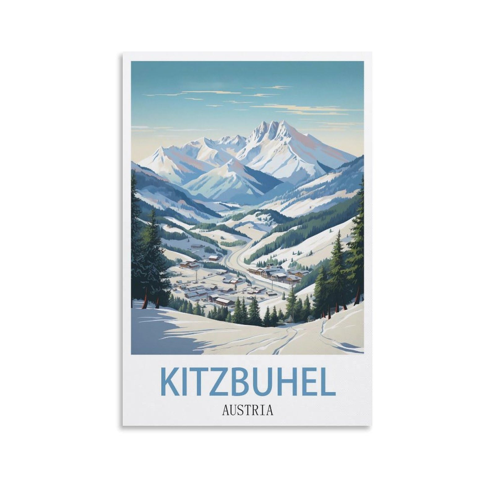 Tin Sign Vintage Retro Kitzbuhel Austria Ski Inspirational Sign Home Wall Art Decor for Home Kitchen Bar Club Decoration 15x30cm