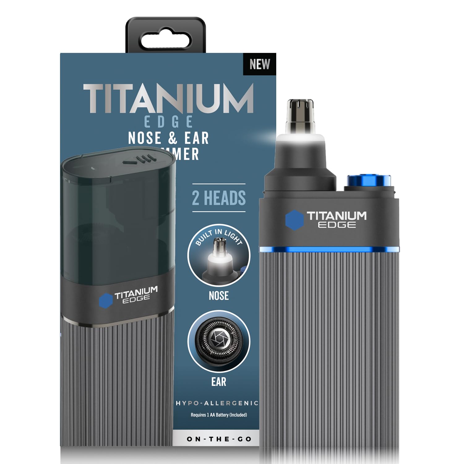 Microtouch Titanium Edge Ear Nose Trimmer Dual Rotary Blade Heads with Light Water Resistant Travel Friendly Durable Design