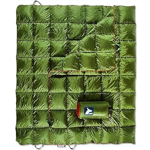Down Camping Blanket – Outdoor Travel Blanket | Sustainable Insulated Down | Lightweight & Warm Quilt for Camping, Stadium, Hiking & Festival | Water Resistant, Packable & Compact
