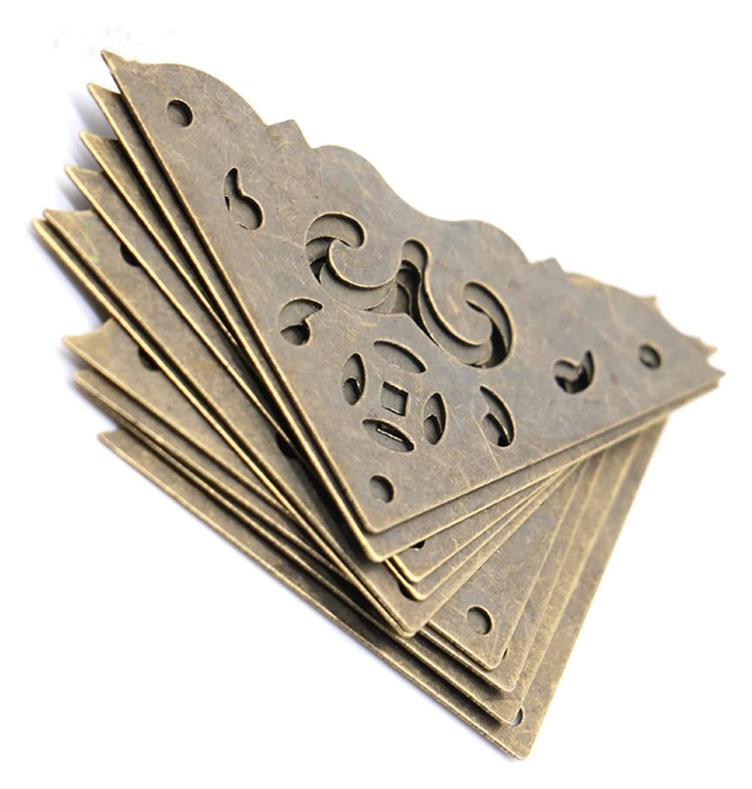 SDJJSAO Box corner protector, 10PCS Bronze Decorative Corner Bracket Book Frame Accessories Furniture Hardware Guard