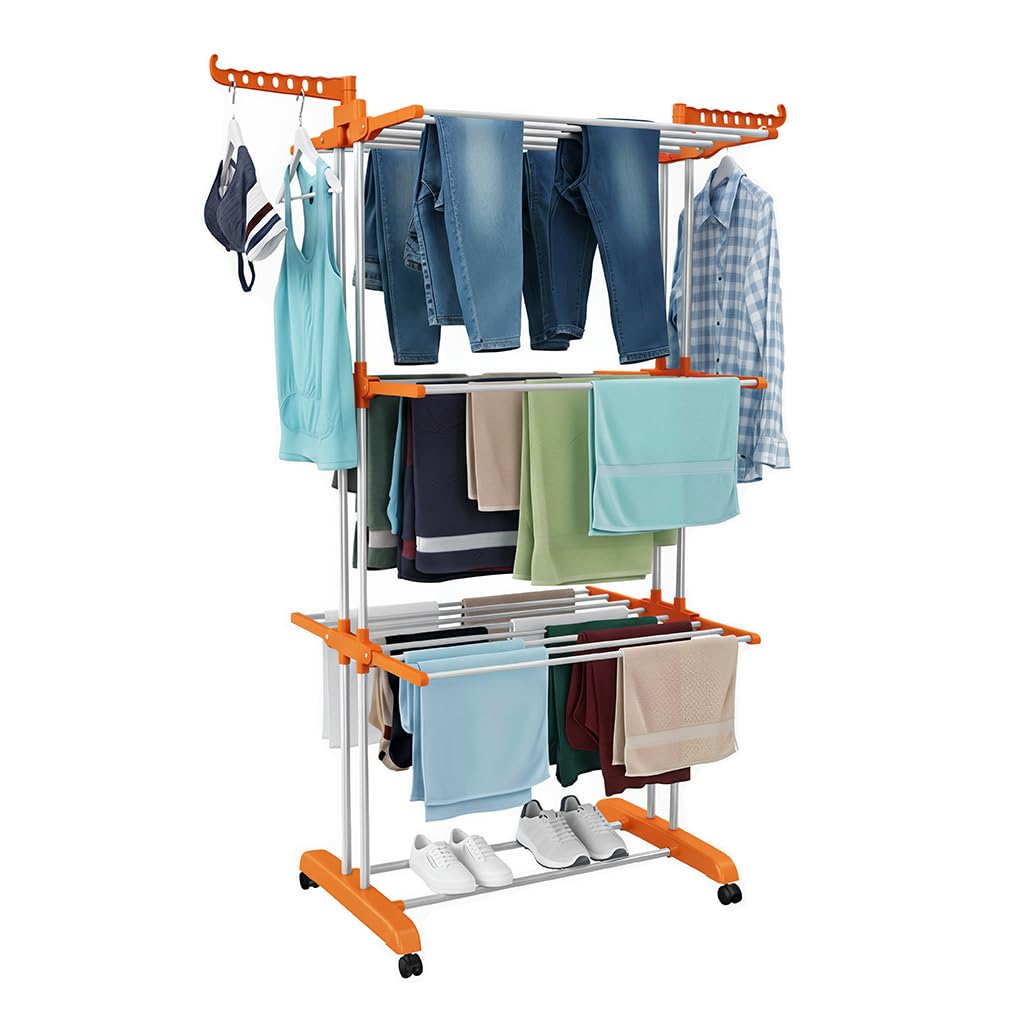 Séchoir à linge tour pliable gain de place grand étendoir extérieur