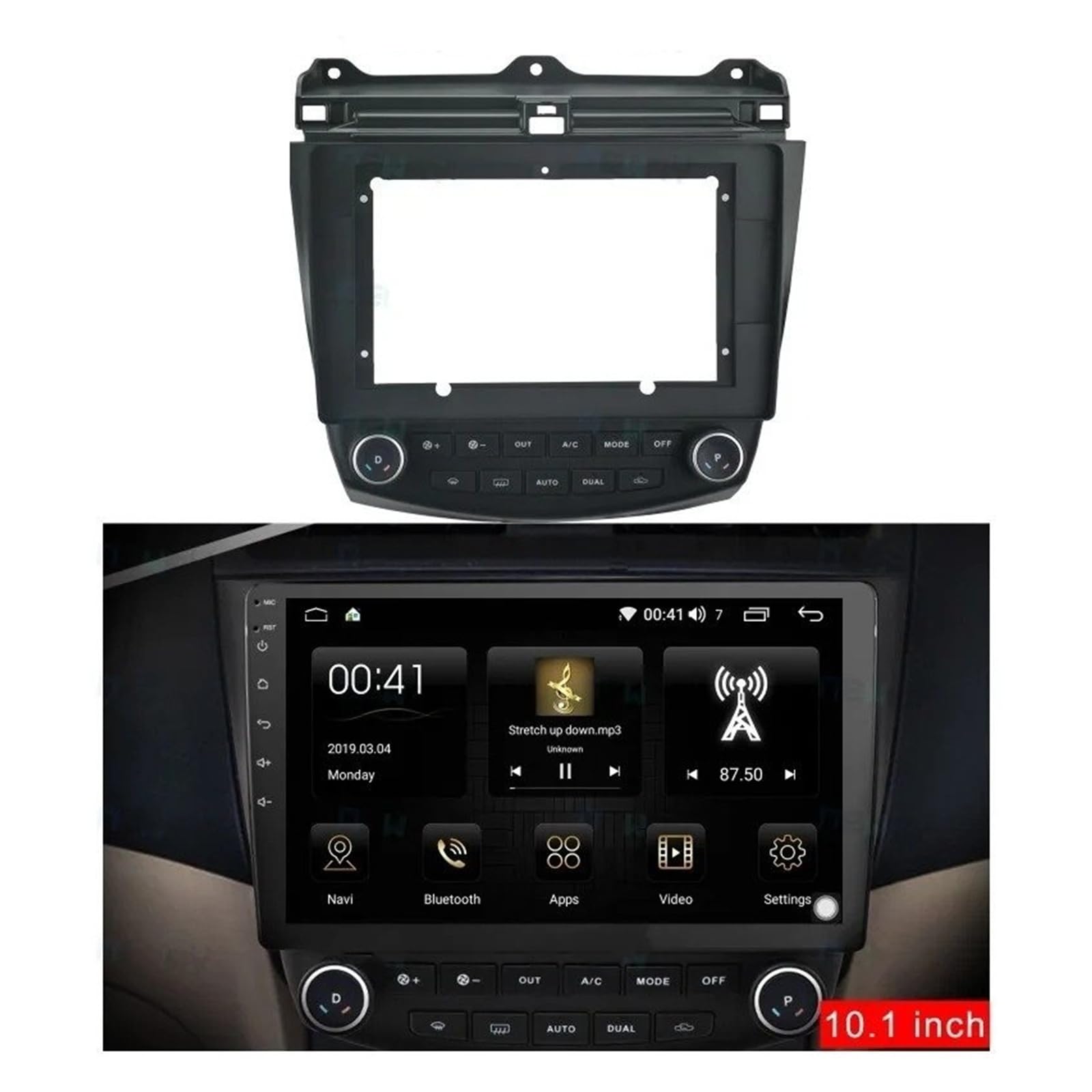 Fascia Marco Radio 101 Pulgadas para Accord 7th 2003 2004 2005 2006 2007 Marco DVD para Coche Adaptador Conexión Audio Embellecedor Tablero Panel Facia Juego Panel Radio