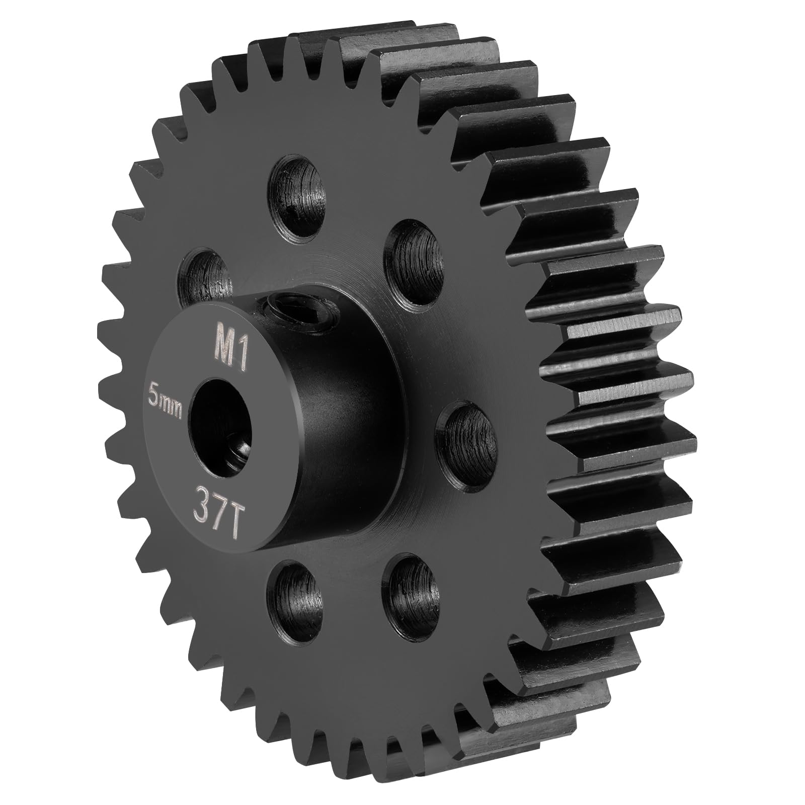 BRKRC Steel M1 Pinion Gear 34T-45T 5mm Shaft Motor Gears for 1/8 1/10 RC Brushless Brush Motor Electric Car/Truck Part (37T)