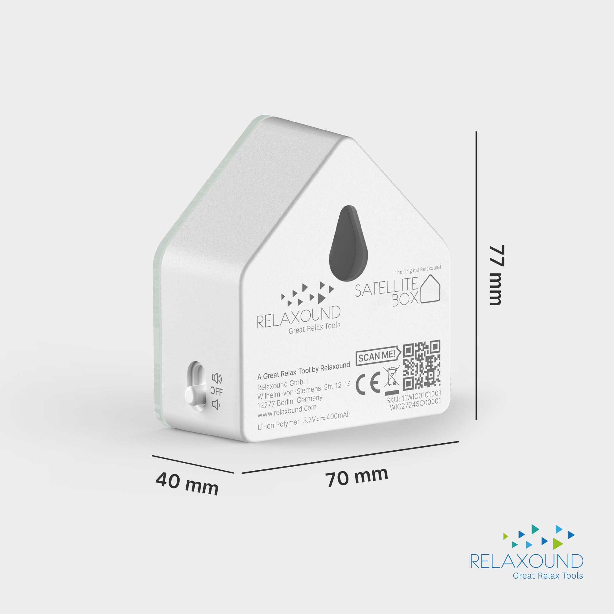 RELAXOUND Zwitscherbox originale Satellite Nightingale Green – moderno canto degli uccelli – rilassante – rilevatore di movimento con suono – Soundbox