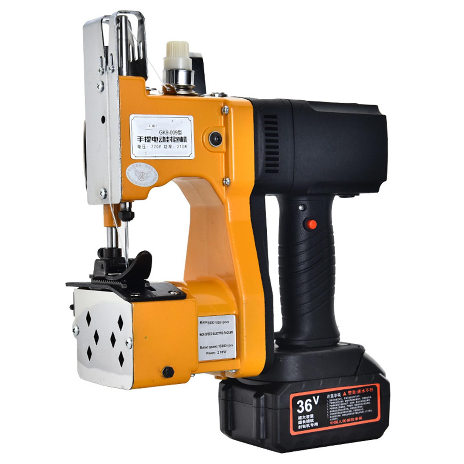 Máquina de Coser portátil, sellador de Bolsas eléctrico, máquina de Coser inalámbrica de 210 W con batería de 36 V (1Battery)