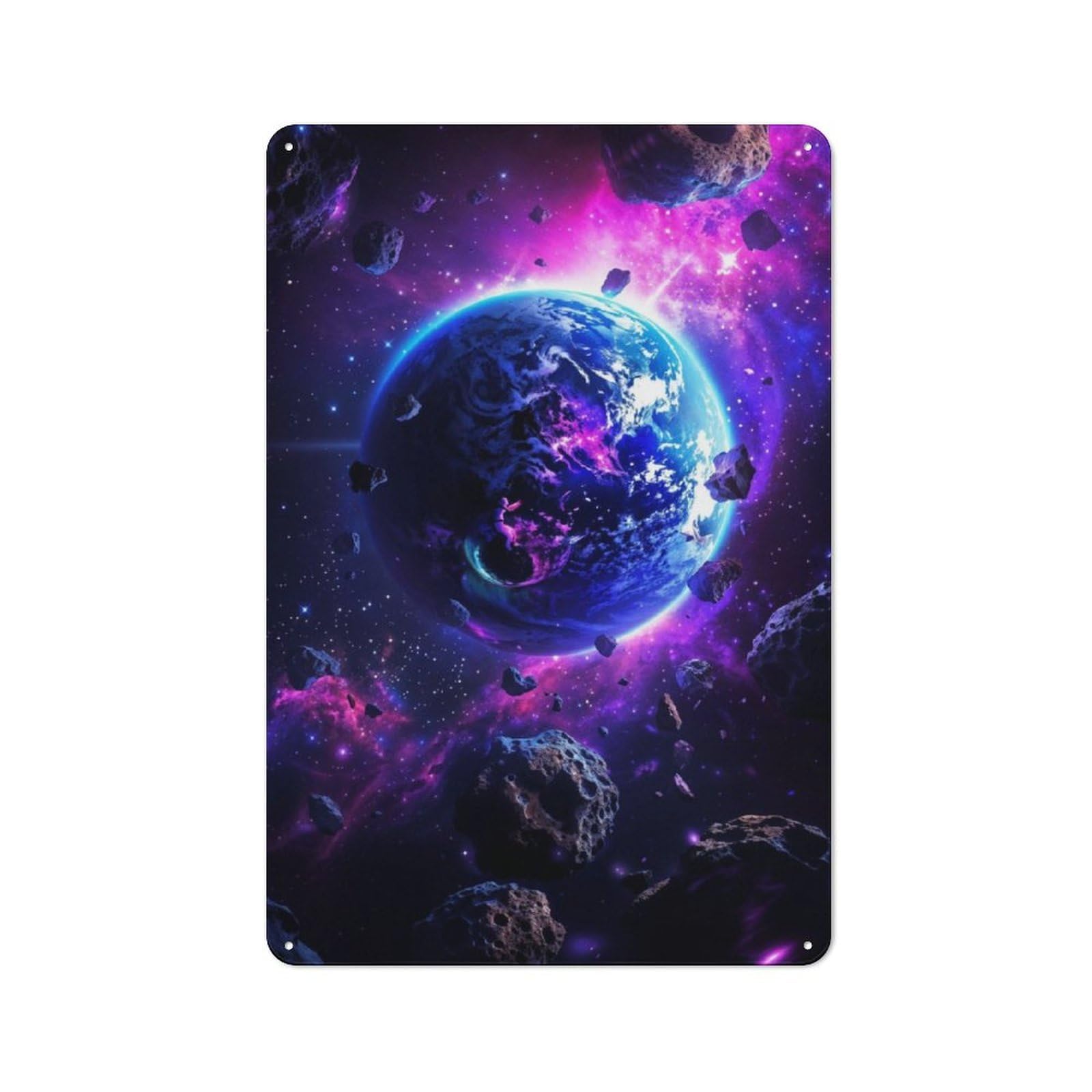 Cosmic Horizon Metal Wall Plaque, Easy to Hang Plaque for Home Cafe, Breakfast Area Or Pantry Wall, 30x20cm