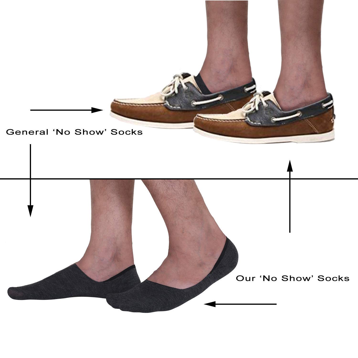 PinKit Anti-Slip Unisex Cotton Invisible No Show Loafer Socks with Silicon Grip (Pack of 6 Pairs) (Colour-Black & Light Grey) 2