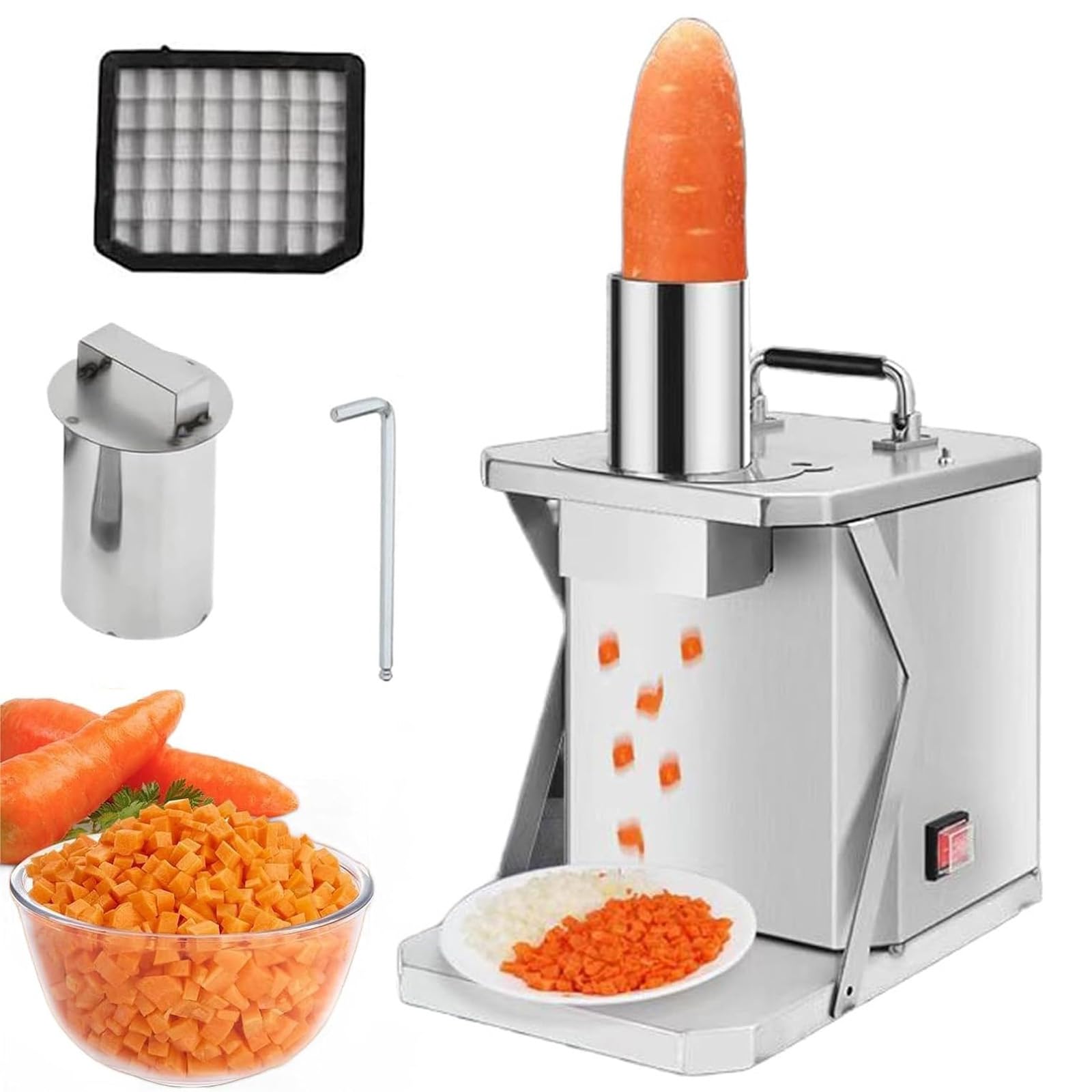 Amazon｜電動野菜ダイサー 業務用 家庭用 自動ダイサー 200W 野菜