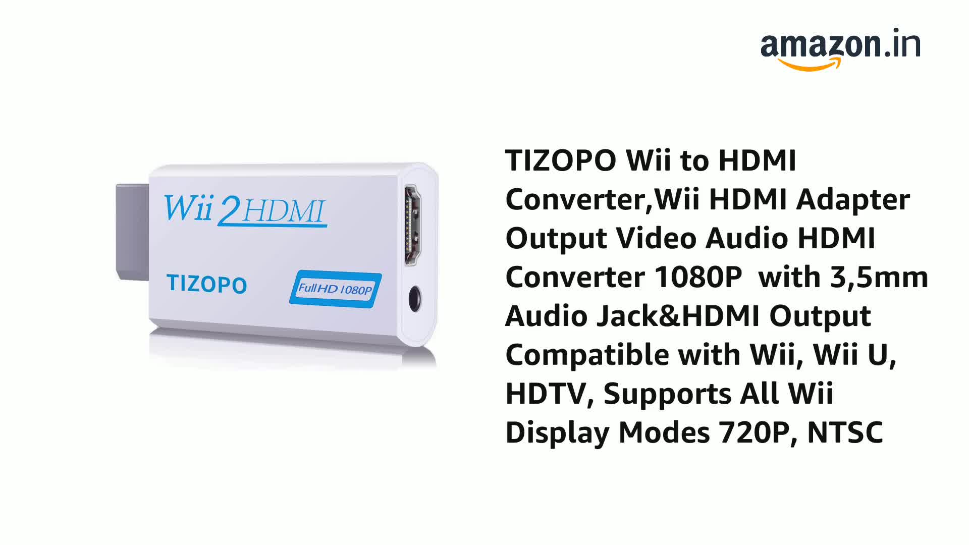 00 Wii to HDMI Converter,Output Video Audio Adapter HDMI Converter