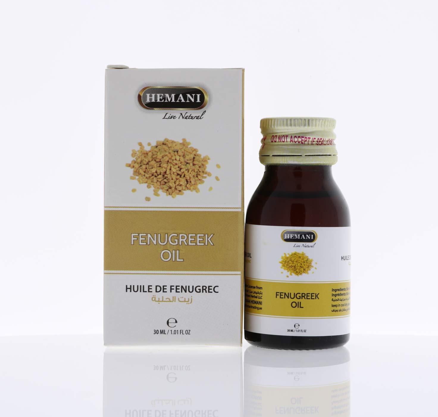 Hemani Fenugreek Oil 30ml - 100% Pure & Natural Fenugreek Seed Essential Oil for Skin, Hair, Wellness, Aromatherapy & Natural Health Remedies, Suitable for All Skin Types